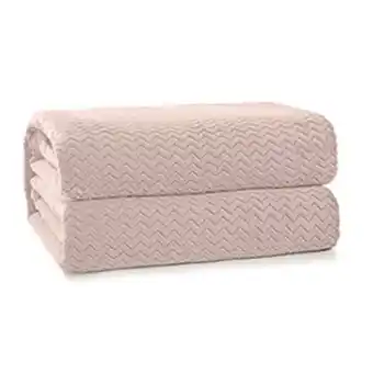 Cobertor casal plush tweed rosa tule - hedrons