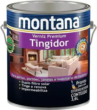 Verniz tingidor premium 3,6l mogno brilhante montana