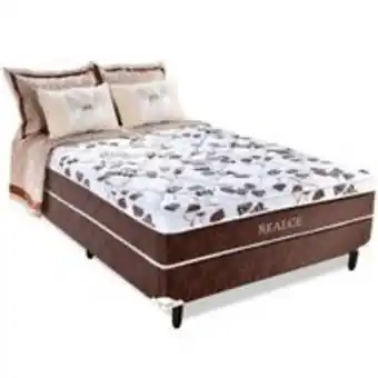Cama box conjugada probon realce 138x188x42cm com espuma - marrom/branco