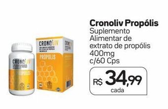 Cronoliv propólis suplemento alimentar de extrato de propólis 400mg c/60 cps