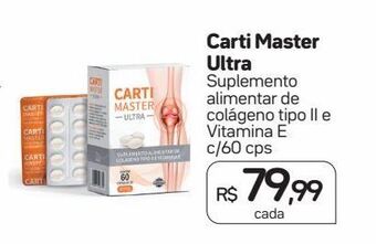 Drogal Carti master ultra suplemento alimentar de colágeno tipo ii e vitamina e c/60 cps oferta