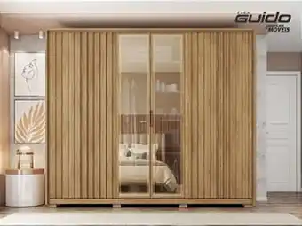 Lojas Guido Roupeiro 6p centurium 2,70mt com espelho - buriti oferta