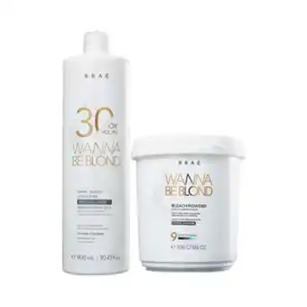 Pó descolorante braé wanna be blond 500g + oxigenada 30 volumes 900ml