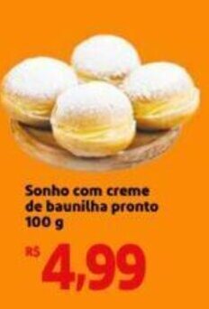 Extra Supermercado Sonho com creme de baunilha pronto 100 g oferta