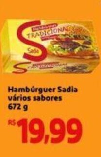 Extra Supermercado Hambúrguer Sadia vários sabores 672 g oferta