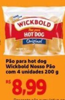 Extra Supermercado Pão para hot dog Wickbold Nosso Pão com 4 unidades 200 g oferta