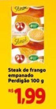Extra Supermercado Steak de frango empanado Perdigão 100 g oferta