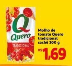 Extra Supermercado Molho de tomate Quero tradicional sache 300 g oferta