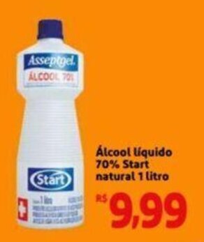 Extra Supermercado Álcool líquido 70% Start natural 1 litro oferta
