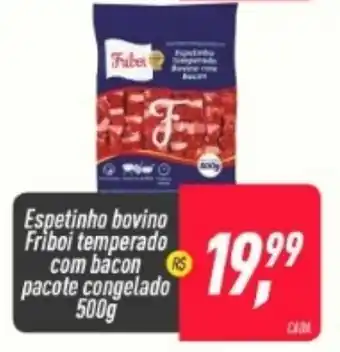 Frangolândia Espetinho bovino Friboi temperado com bacon pacote congelado 500g oferta