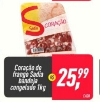 Frangolândia Coracao de Frango Sadia bandeja congelado 1kg oferta