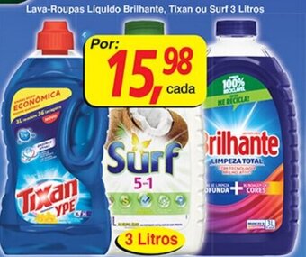 Supermercados Guanabara Lava roupas Liquido Brilhante, Tixan ou Surf 3L oferta