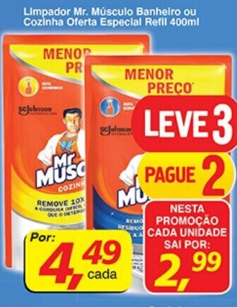 Supermercados Guanabara Limpador Mr.Musculo Banheiro ou Cozinha Oferta Especial Refil 400ml oferta
