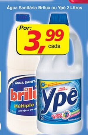 Supermercados Guanabara Agua Sanitaria Brilux ou Ype 2L oferta