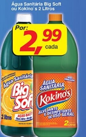 Supermercados Guanabara Agua Sanitaria Big Soft ou Kokino's 2L oferta