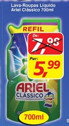 Supermercados Guanabara Lava roupas Liquido Ariel Classico 700ml oferta