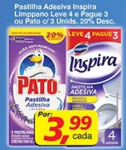 Supermercados Guanabara Pastilha Adesiva Inspira Limppano Leve 4 e pague 3 ou Pato c/3 unids. 20% Desc. oferta