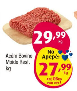 Acém Bovino Moído Resf. kg