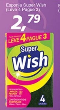 Supermercados Guanabara Esponja Super Wish (leve 4 pague 3) oferta