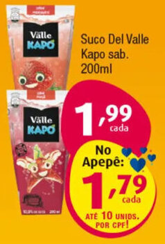 Inter Supermercados Suco Del Valle Kapo Sab. 200ml oferta