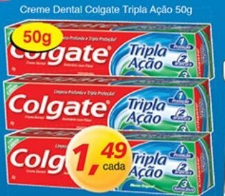 Supermercados Guanabara Creme Dental Colgate Tripla Acao 50g oferta