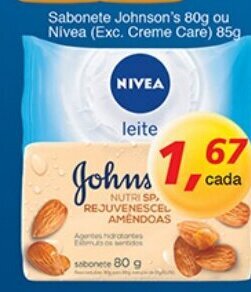 Supermercados Guanabara Sabonete Johnson's 80g ou Nivea 85g oferta