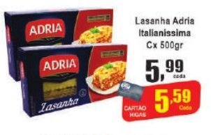 Higa's Supermercado Lasanha Adria Italianissima Cx 500gr oferta