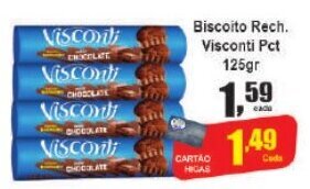 Higa's Supermercado Biscoito Rech. Visconti Pct 125gr oferta