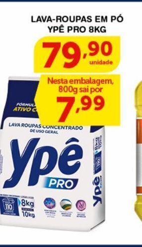 Roldão Lava-roupas em pó ypê pro 8kg oferta