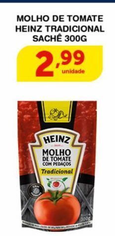Roldão Molho de tomate heinz tradicional sachê 300g oferta