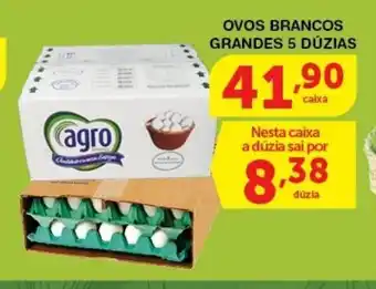 Roldão Ovos brancos grandes 5 dúzias (caixa) oferta