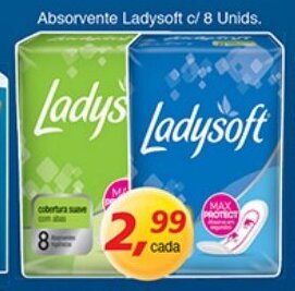 Supermercados Guanabara Absorvente Ladysoft c/ 8 unids oferta