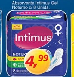 Supermercados Guanabara Absorvente Intimus Gel Noturno c/ 8 unids. oferta