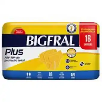 Fralda geriátrica bigfral plus tamanho m 18 tiras