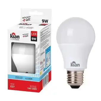 Lâmpada kian led bulbo 9w 6500k e27 bivolt