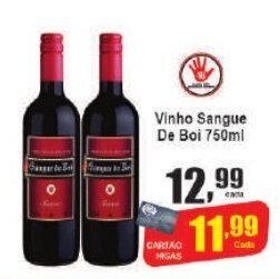 Higa's Supermercado Vinho Sangue De Boi 750ml oferta