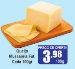 Higa's Supermercado Queijo Mussarela Fat Cada 100gr oferta