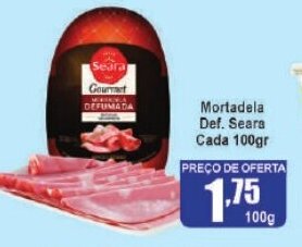 Higa's Supermercado Mortadela Def. Seara Cada 100gr oferta