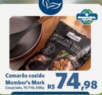 Sam's Club Camarão cozido Member's Mark Congelado, 91/110, 800g oferta