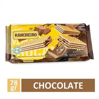 Biscoito rancheiro wafer chocolate 78g