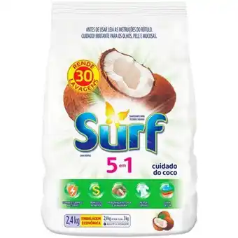 Lava roupas em pó 5 em 1 cuidado do coco surf 2,4kg