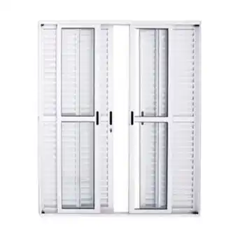 Leroy Merlin Porta balcao 6 folhas aluminio branco c/fechadura 2.10x2.00 oferta
