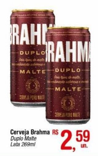 Cerveja Brahma Duplo Malte Lata 269ml