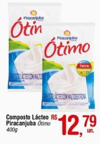 Fort Atacadista Composto Lácteo Piracanjuba Ótimo 400g oferta