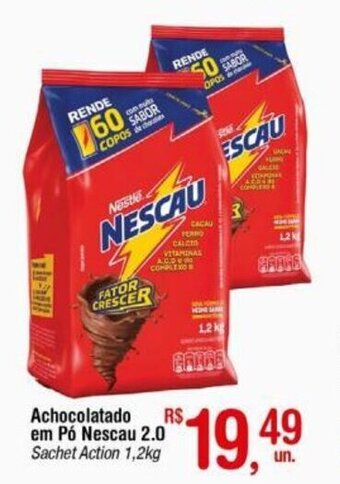 Fort Atacadista Achocolatado em Pó Nescau 2.0 Sachet Action 1,2kg oferta