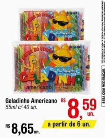 Geladinho Americano 55ml c/ 40 un.