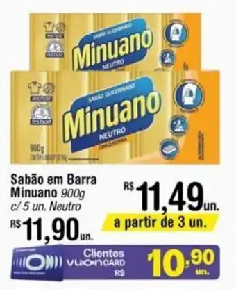 Fort Atacadista Sabão em Barra Minuano 900g c/5 un. Neutro oferta