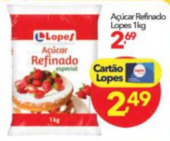 Lopes Supermercados Acucar Refinado Lopes 1kg oferta