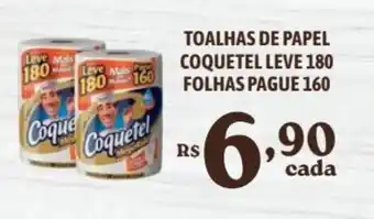 Bahamas Supermercados TOALHAS DE PAPEL COQUETEL LEVE 180 FOLHAS PAGUE 160 oferta