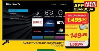 GBarbosa Smart tv led 40” philco roku ptv40g65 oferta